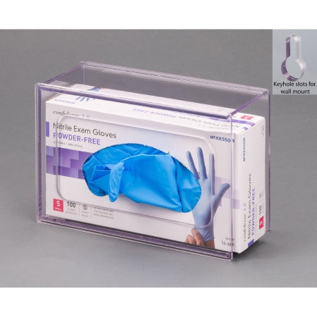Poltex Glove Box Holder Wall Mounted 1-Box Capacity Clear 9 W X 3.55 D X 5-1/2 H Inch Petg - 1GBST-W