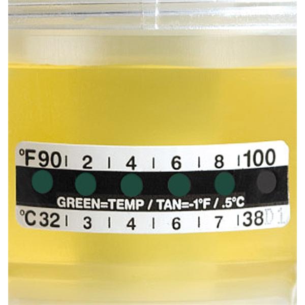 Globe Scientific Thermometer Strip F/ Clctn Cntnr Lq Crstl Adhesive Closure Black/White 500/Rl - 112214