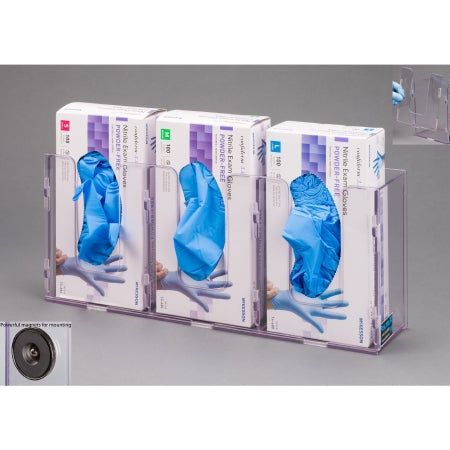 Poltex Glove Box Holder Magnet Mounted 3-Box Capacity Clear 10-1/2 W X 3-1/4 D X 15 H Inch Petg - 3GBSHORT-M