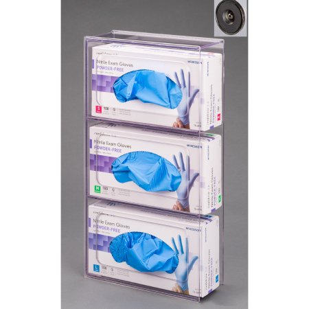 Poltex Glove Box Holder Magnet Mounted 3-Box Capacity Clear 10-1/2 W X 3-1/4 D X 15 H Inch Petg - 3GBST-M