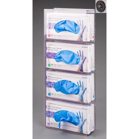 Poltex Glove Box Holder Magnet Mounted 4-Box Capacity Clear 10-1/4 W X 3-3/4 D X 20 H Inch Petg - 4GBST-M