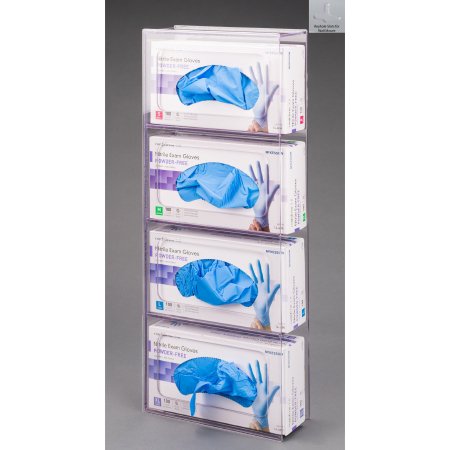 Poltex Glove Box Holder Wall Mounted 4-Box Capacity Clear 10-1/4 W X 3-3/4 D X 20 H Inch Petg - 4GBST-W