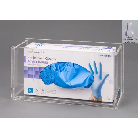 Poltex Glove Box Holder Wall Mounted 1-Box Capacity Clear 10-1/4 W X 3-3/4 D X 15 H Inch Acrylic - ACGB1-W