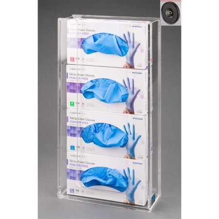Poltex Glove Box Holder Magnet Mounted 4-Box Capacity Clear 10-1/4 W X 3-3/4 D X 20 H Inch Acrylic - ACGB4-M