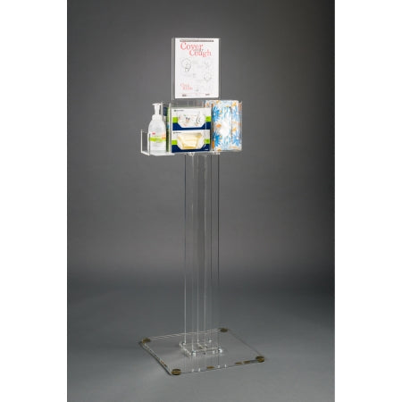 Poltex - Hygiene Dispensing Station Floor Stand Clear Acrylic - RESPI-S