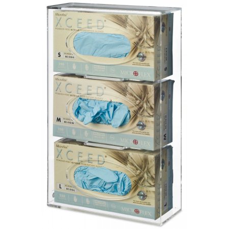Omnimed - Glove Box Dispenser Wall Mounted 3-Box Capacity Clear 12 W X 5 D X 19 H Inch Acrylic - 305365