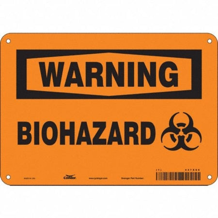 Grainger - Wall Sign Caution Warning Biohazard with Symbol - 447X60