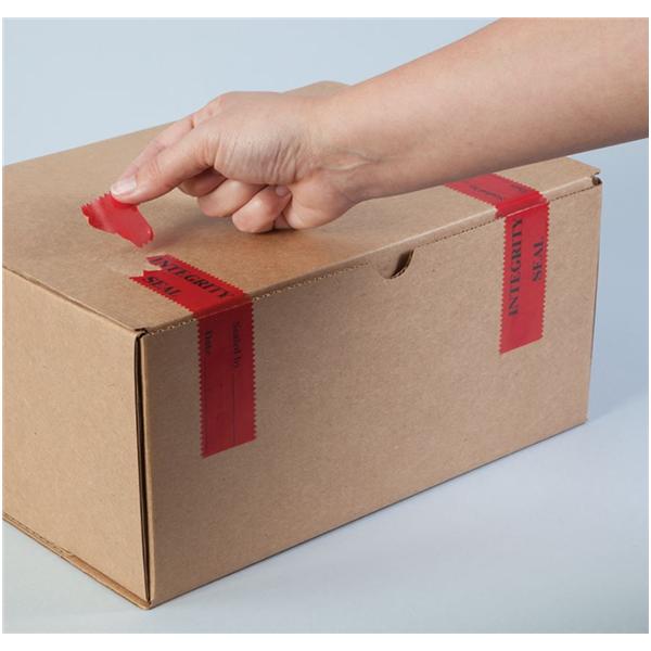 Health Care Logistics Integrity Tamper Evident Tape Red/Black 6-5/8X1-3/8" 100/Pk - 12281