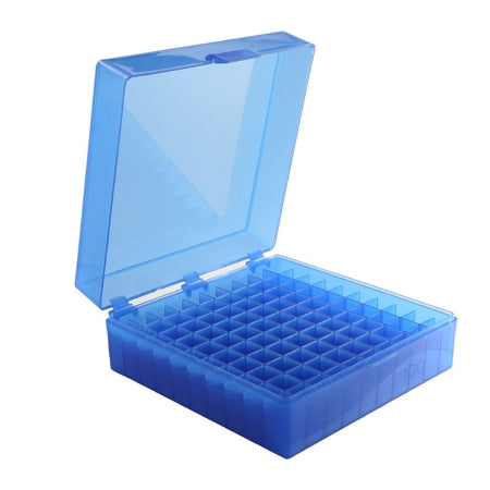 Heathrow Scientific - Cryo Storage Box 2-1/5 X 5-3/5 X 6 Inch Blue Polypropylene 100 Tube Capacity - 120201
