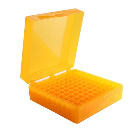Heathrow Scientific - Cryo Storage Box 2-1/5 X 5-3/5 X 6 Inch Orange Polypropylene 100 Tube Capacity - 120204
