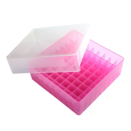 Heathrow Scientific - Cryo Storage Box 1-7/8 X 5-1/8 X 5-1/8 Inch Pink Polypropylene 81 Tube Capacity - 120037
