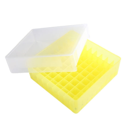 Heathrow Scientific - Cryo Storage Box 1-7/8 X 5-1/8 X 5-1/8 Inch Yellow Polypropylene 81 Tube Capacity - 120038