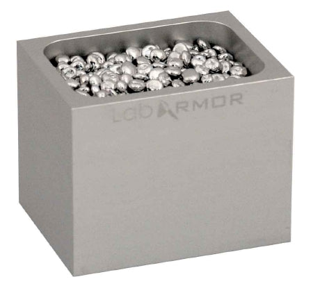 Sheldon Manufacturing Single Bead Block Lab Armor Silver, 3 X 3 X 3-4/5 Inch Exterior, 2-1/2 X 2-1/2 X 3-1/5 Inch Interior Dimensions, 0.25 Liter Beads For Use With Any Standard Commercially Available Dry Bath - 52100-SLV