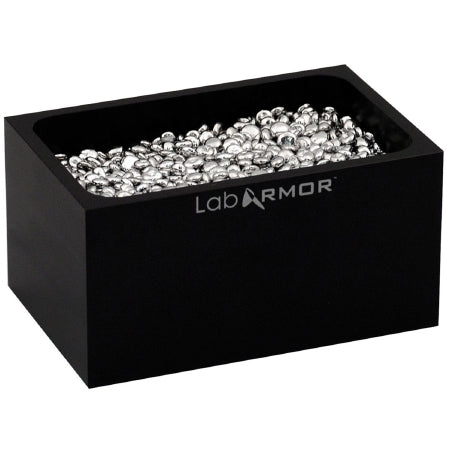 Sheldon Manufacturing Double Bead Block Lab Armor Black, 3 X 3-4/5 X 6 Inch Exterior, 2-1/2 X 3-1/5 X 5-1/2 Inch Interior Dimensions, 0.5 Liter Beads For Use With Any Standard Commercially Available Dry Bath - 52200-BLK