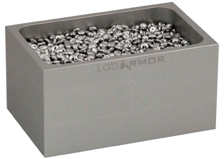 Sheldon Manufacturing Double Bead Block Lab Armor Silver, 3 X 3-4/5 X 6 Inch Exterior, 2-1/2 X 3-1/5 X 5-1/2 Inch Interior Dimensions, 0.5 Liter Beads For Use With Any Standard Commercially Available Dry Bath - 52200-SLV