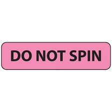 MedVision - Pre-Printed Label Auxiliary Label Fluorescent Pink Do Not Spin Black Safety and Instructional 5-16 X 1-1/4 Inch - MV01FP1089
