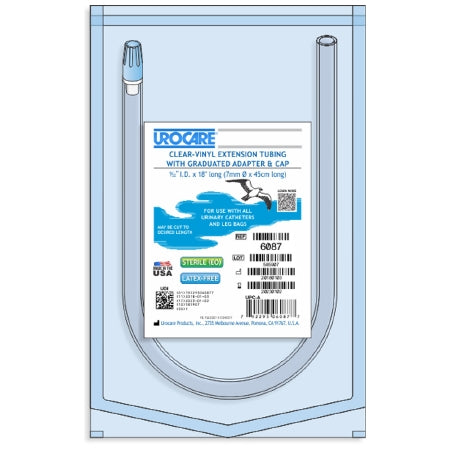 Urocare Products Tube, Extension W/Adapter & Cap Clr Vinyl (12/Cs) - 6087