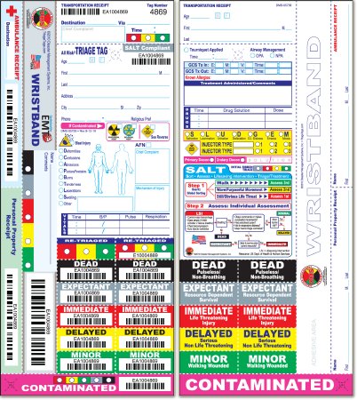Disaster Management Systems Tag, Triage Wristband Salt Allrisk (50/Pk) - DMS 05739