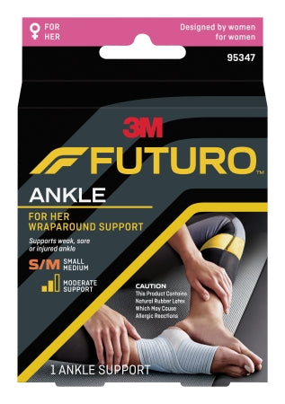 3M Ankle Support  Futuro For Her Slim Silhouette Small / Medium Hook And Loop Strap Closure Left Or Right Foot - 95347ENR