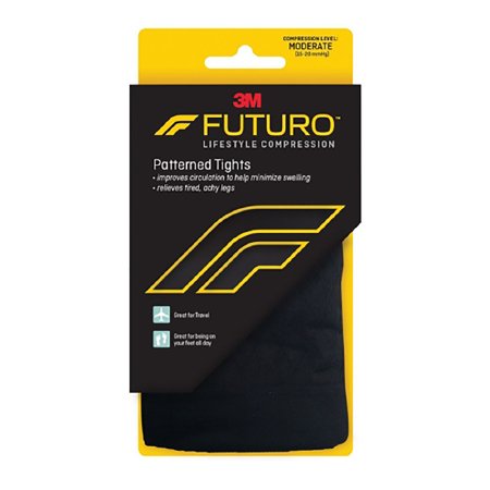 3M Futuro Pattern - Compression Pantyhose Waist High Medium Black Closed Toe - 71072EN