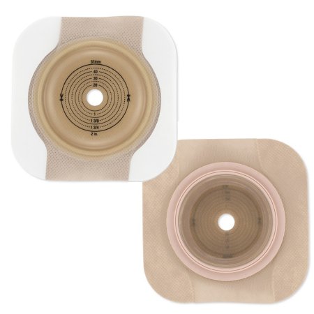 New Image CeraPlus - Ostomy Barrier Trim to Fit, Extended Wear Adhesive Tape Borders 57 mm Flange Red Code System Up to 1-1/2 Inch Opening - 11703
