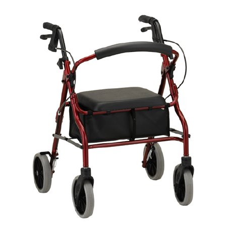 Nova Ortho-Med 4 Wheel Rollator Zoom 20 Red Aluminum Frame - 4220RD