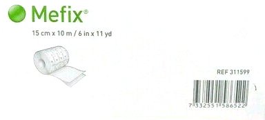 Molnlycke Medical Tape Mefix Skin Friendly Adhesive 6 Inch X 11 Yard White Nonsterile - 311599