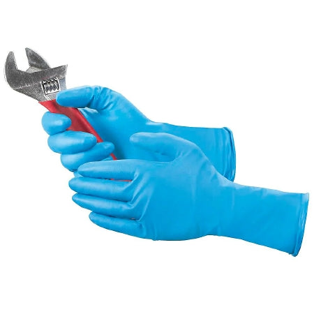 Uline Super Duty - Chemical Protection Glove X-Large Nitrile Blue 12 Inch Beaded Cuff NonSterile - S-21622-X