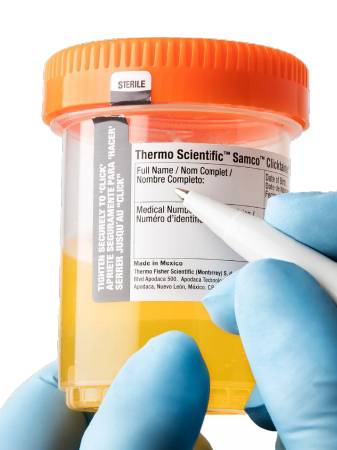 Thermo Scientific Nalge Specimen Container Samco Clicktainer 53 Mm Opening Polypropylene / Hdpe 120 Ml (4 Oz.) Screw Cap Patient Information Sterile - 120ORG53-1000