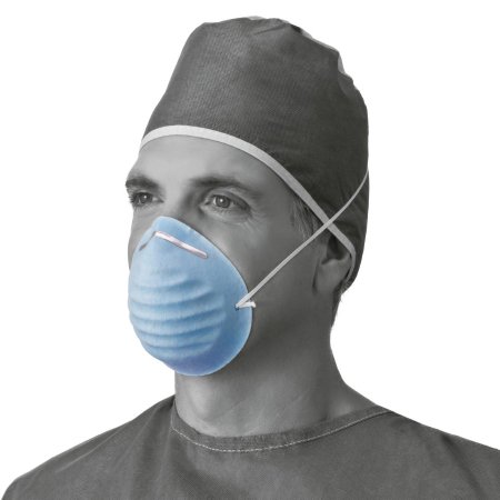 Medline - Procedure Mask Cone Elastic Strap One Size Fits Most Blue NonSterile Not Rated Adult - NON27381