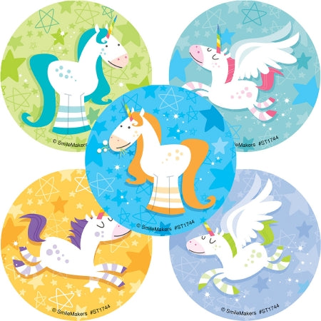 Smilemakers  100 Per Unit Flying Unicorn Sticker 2.5 Inch - ST1744R