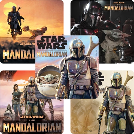 Smilemakers  100 Per Unit Star Wars Mandalorian Sticker 2.5 Inch - ST1847R