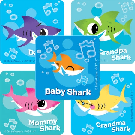 Smilemakers Valuestickers 250 Per Unit Baby Shark Sticker 1.625 Inch - VST147P