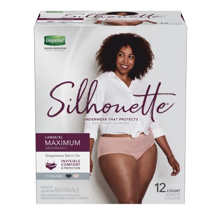 Kimberly Clark Female Adult Absorbent Underwear Depend Silhouette Pull On With Tear Away Seams Large /X-Large Disposable Heavy Absorbency - 50981