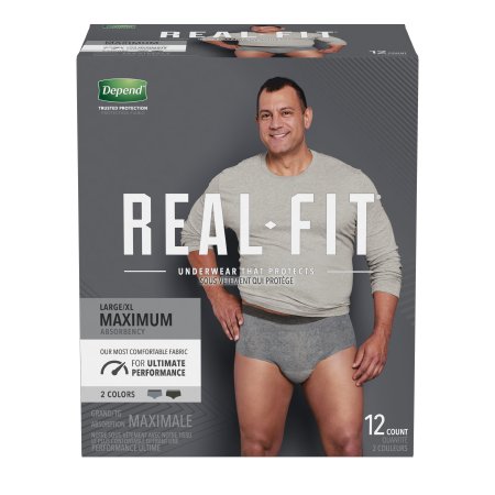 Kimberly Clark Male Adult Absorbent Underwear Depend Real Fit Pull On With Tear Away Seams Large / X-Large Disposable Heavy Absorbency - 50983