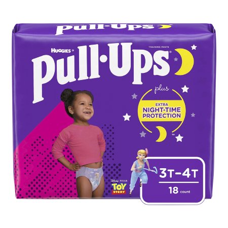 Pull-Ups Night-Time - Female Toddler Training Pants Size 3T to 4T Disposable Heavy Absorbency - 51344