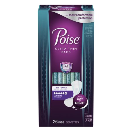 Kimberly Clark Bladder Control Pad Poise Ultra Thin Heavy Absorbency Absorb-Loc Core One Size Fits Most Adult Female Disposable - 51415
