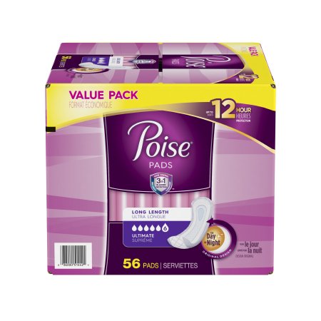 Poise - Bladder Control Pad Heavy Absorbency Absorb-Loc Core One Size Fits Most Adult Female Disposable - 51442
