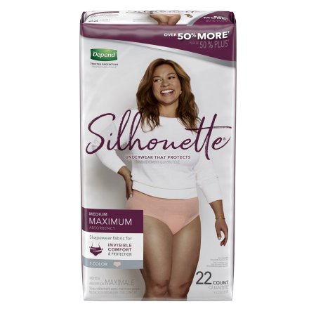 Kimberly Clark Female Adult Absorbent Underwear Depend Silhouette Pull On With Tear Away Seams Medium Disposable Heavy Absorbency - 51450