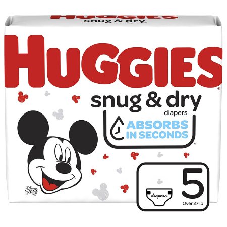 Huggies Snug & Dry - Unisex Baby Diaper Size 5 Disposable Heavy Absorbency - 51473