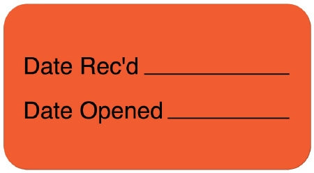 United Ad Label Label, Date Received/Date Opened Red 1 5/8"X7/8" (560/Rl) - ULQC230