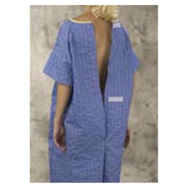 Patterson Medical Gown Patient Polyester / Cotton Blend Large 44 In Unisex Blue Adult Ea - 921434