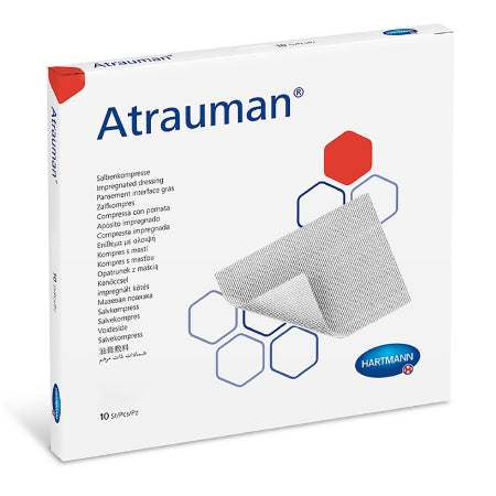 Atrauman - Impregnated Contact Layer Dressing 4 X 4 Inch Hydrophobic Polyester Tulle Non-medicated Ointment Based on Triglycerides Sterile - 499514