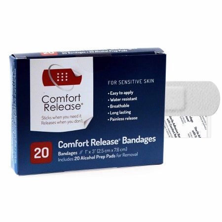 Global Biomedical Technologies Adhesive Strip Comfort Release Sensitive Skin 1 X 3 Inch Nonwoven Film Rectangle Tan Sterile - GB101-02