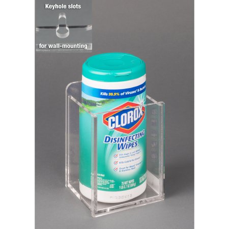 Poltex - Wipe Tub Holder Clear Acrylic Manual 1 Small Wipe Canister Wall Mount - 1WIPTUB4.5-W