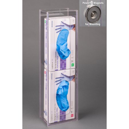 Poltex - Glove Box Holder Magnet Mounted 2-Box Capacity Clear 30 X 5.5 X 3.75 Ich PETG Plastic - 2GBNARRO-M