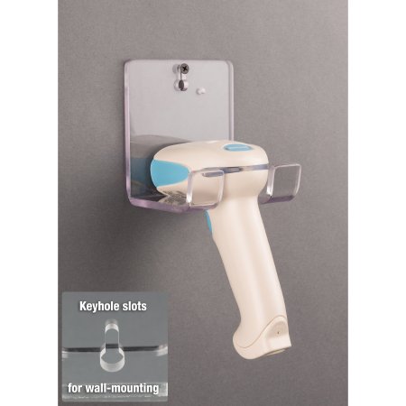 Poltex - Barcode Scanner Holder Wall Mount, Clear For Holding Barcode Scanner - BARCODE-W