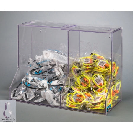 Poltex - Eyewear / Ear Plug Dispenser Wall Mount Clear 8.2 X 13-1/2 X 18-1/2 Inch Plastic - BLKEYEEAR-W