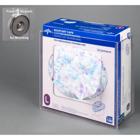 Poltex - Bouffant Cap Dispenser Magnetic Mount 1-Box Capacity Clear 4.9 X 10.2 X 11-1/4 Inch PETG Plastic - BOUFFCAP1-M