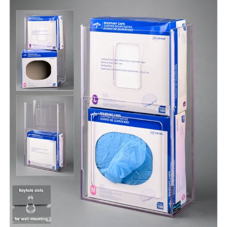 Poltex - Bouffant Cap Dispenser Wall Mount 2-Box Capacity Clear 4.8 X 11-1/4 X 20 Inch PETG Plastic - BOUFFCAP2VM-W